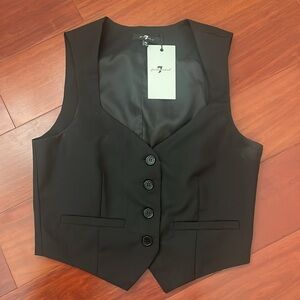 New 7 For All ManKind Faux Black Vest